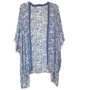 Ann Taylor LOFT floral open kimono wrap
